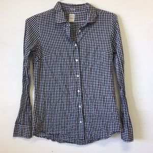 J Crew “The Perfect Shirt” Blue Checkered Sz 6T